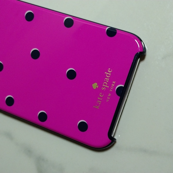 Kate Spade Pink & Navy Dot Galaxy S6 Hybrid Hard Shell Phone Case NEW - Picture 2 of 9